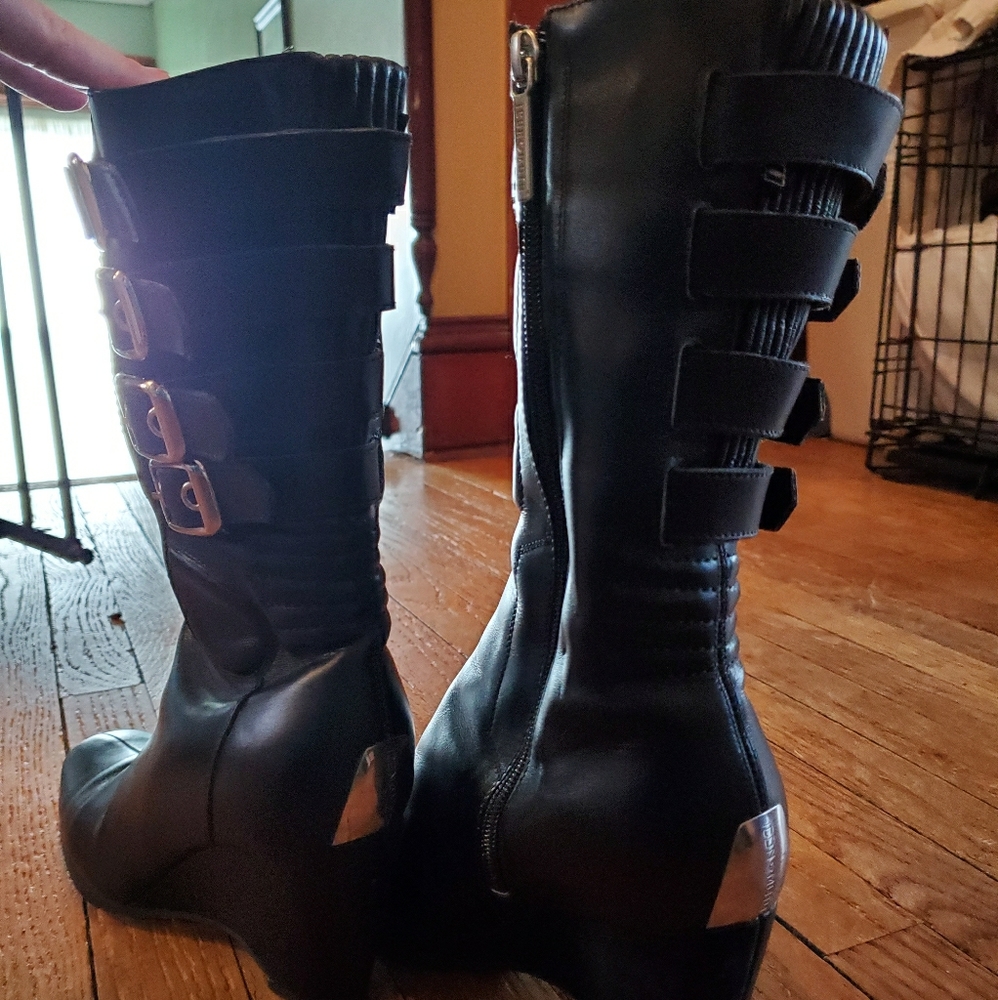 Bombshell womens leather motorcycle boots